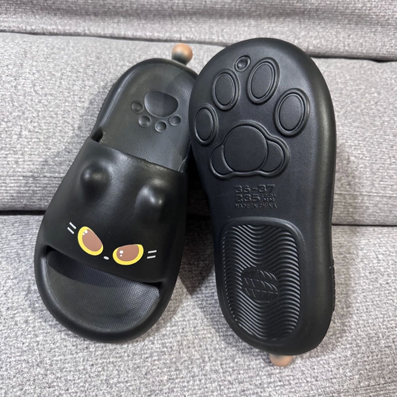 New Cute 3D Black Cat Paw Slid - đánh giá và giá Water Shoes